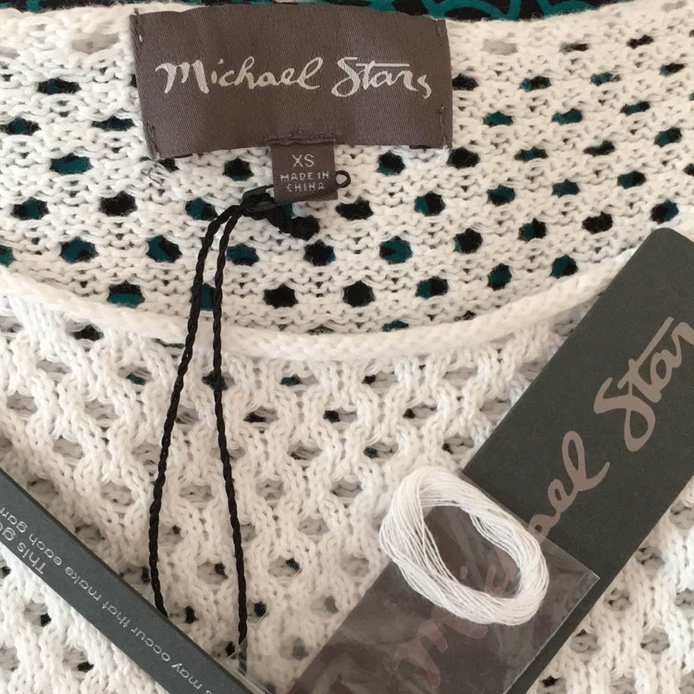 Michael Stars cold shoulder sweater w/Fringe - Picture 7 of 7